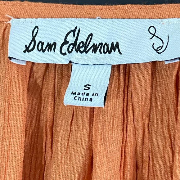 Sam Edelman Women’s Flutter Sleeve Boho Top Small Peplum Romantic Fairy Feminine - Picture 8 of 9